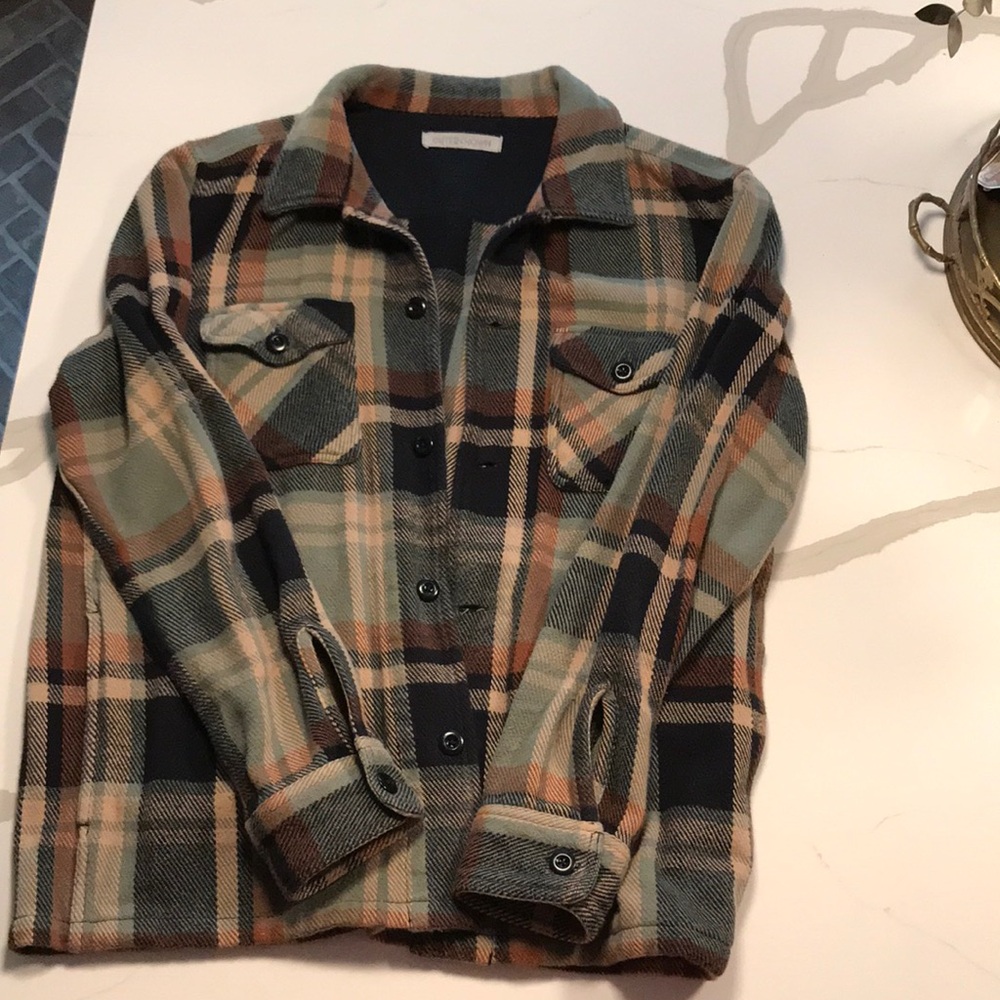 Outerknown Organic Cotton Flannel Button-Up Shirt Jacket